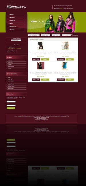 Sweet Maroon E-commerce Template